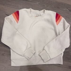 Respun Marine Layer Cream Sweatshirt with Multicolor Stripes